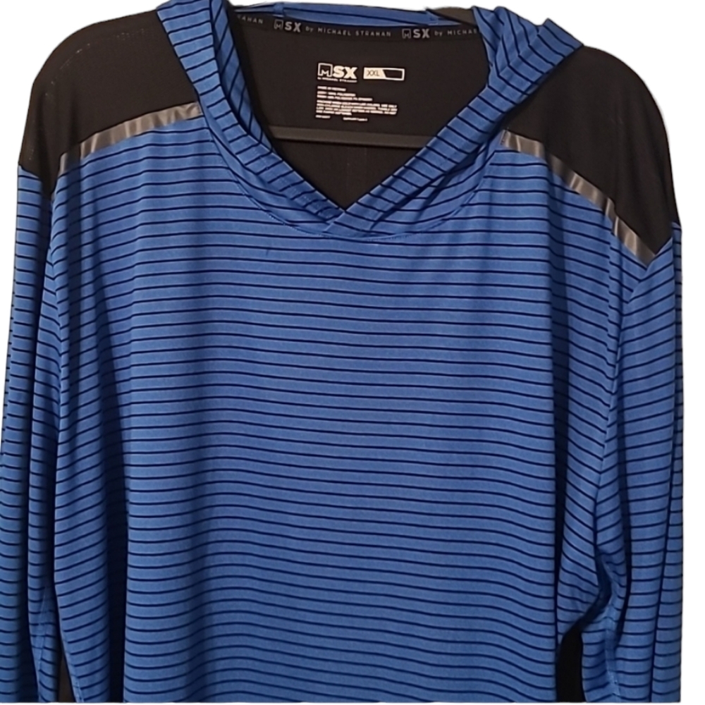 MICHAEL STRAHAN MEN'S BIG AND TALL LONG SLEEVE HOODIE SHIRT SIZE XXL